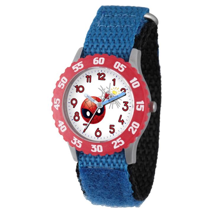 Boys' Marvel Emoji Spider-man Stainless Steel Time Teacher Watch - Blue