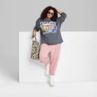 Women's Plus Size Ascot + Hart Malibu Long Sleeve Graphic T-shirt - Gray