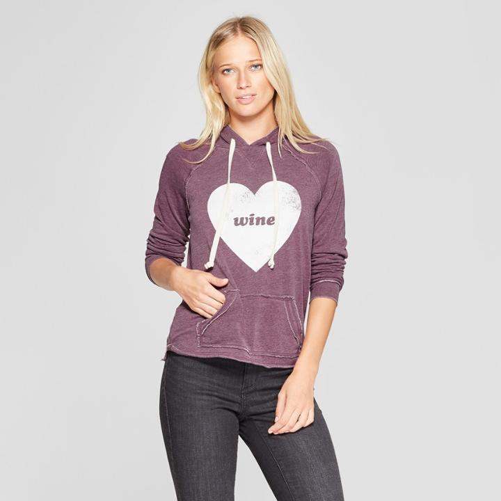 Women's Heart Wine Graphic Hoodie - Grayson Threads Wine