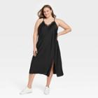 Women's Plus Size Sleeveless Cami Lace Dress - A New Day Black