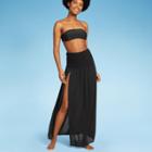 Women's Smocked High Slit Convertible Cover Up Dress - Wild Fable Black