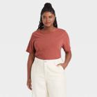 Women's Plus Size Short Sleeve T-shirt - Universal Thread Dark Red