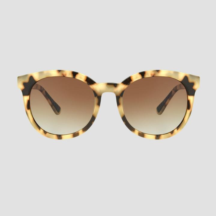 All In Motion Women's Round Tortoise Shell Print Sunglasses With Polarized Lenses - All In