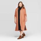 Women's Plus Size Long Sleeve Open Layering T-shirt - A New Day Blush