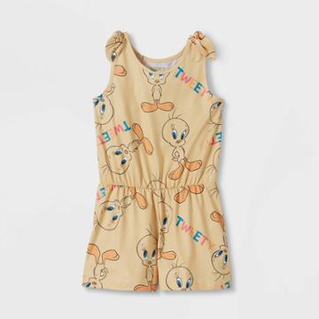 Girls' Looney Tunes Tweety Bird Romper - Yellow