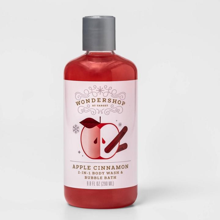 Apple Cinnamon 2-in-1 Bubble Bath And Body Wash - Red - 9.8 Fl Oz - Wondershop