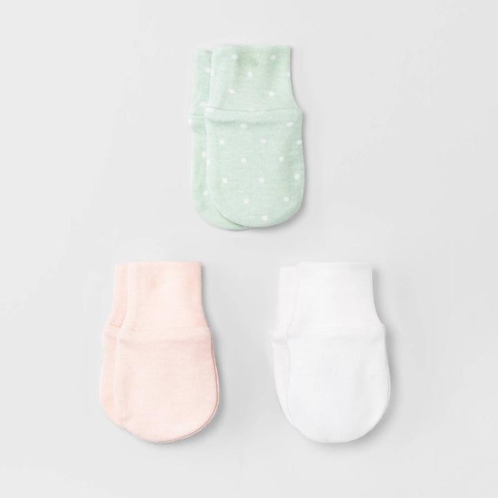 Baby Girls' 3pk Basic Mittens - Cloud Island Pink
