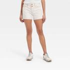 Women's High-rise Curvy Midi Jean Shorts - Universal Thread White