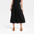 Women's Gauze Tiered Midi A-line Skirt - Universal Thread Black