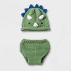 Baby Boys' Dino Hat And Diaper Cover Set - Cloud Island Green