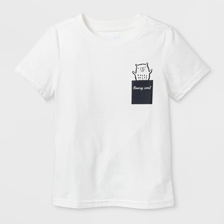 Toddler Short Sleeve 'beary Cool' Graphic T-shirt - Cat & Jack Almond Cream