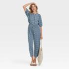 Women's Puff 3/4 Sleeve Jumpsuit - Universal Thread Blue