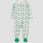 Baby Boys' Alligator Footed Pajama - Just One You Made By Carter's Heather Gray Newborn