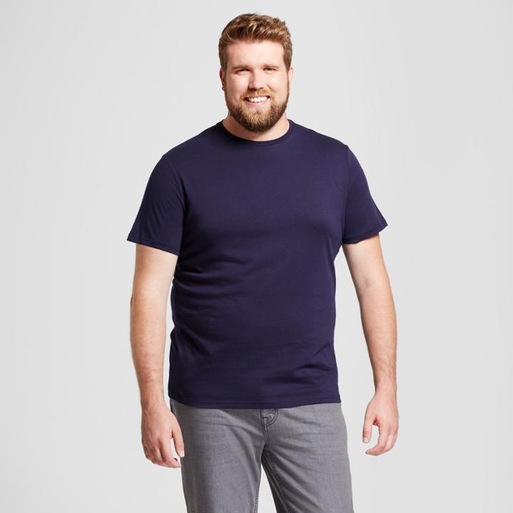Men's Tall Standard Fit Crew T-shirt - Goodfellow & Co Navy (blue)