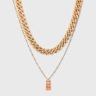 Inlay Bar Charm Layered Chain Necklace - Universal Thread