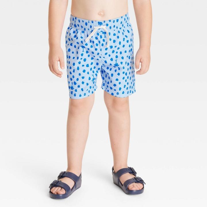 Toddler Boys' Tree Swim Shorts - Cat & Jack Blue