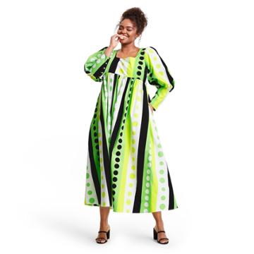 Plus Size Polka Dot Long Sleeve Dress - Christopher John Rogers For Target Green/yellow