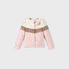 Girls' Chevron Pieced Faux Fur Jacket - Cat & Jack Pink
