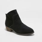 Women's Dedra Suede Metallic Leather Fashion Ankle Boots - Universal Thread Black