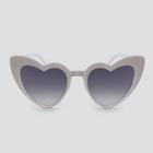 Women's Heart Shaped Plastic Silhouette Sunglasses - Wild Fable White, Women's,