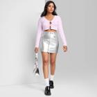 Women's Faux Leather Moto Mini Skirt - Wild Fable