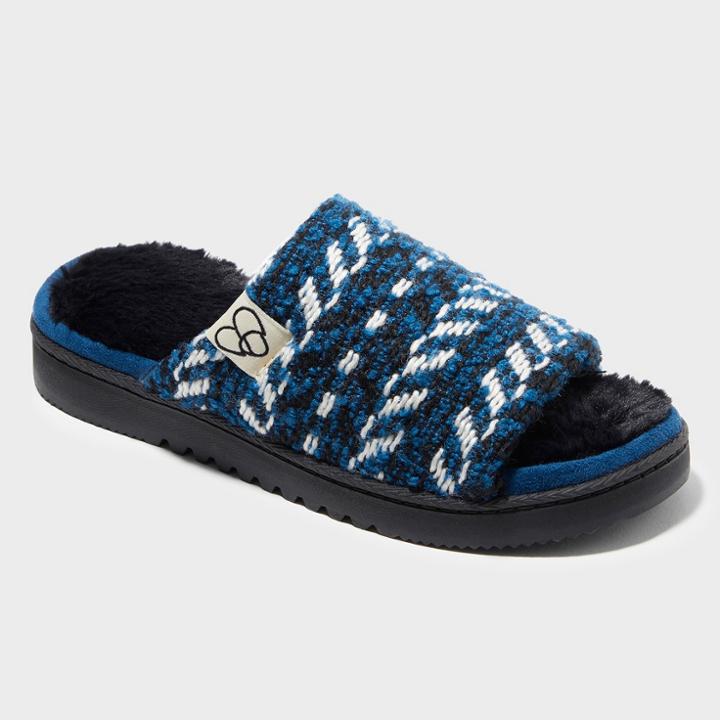 Dluxe By Dearfoams Women's Lindie Wide Vamp Slide Deluxe By Dearfoams - Peacoat Xl(11), Size: Xl