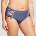 Women's Crochet Detail Hipster Bikini Bottom - Xhilaration Indigo