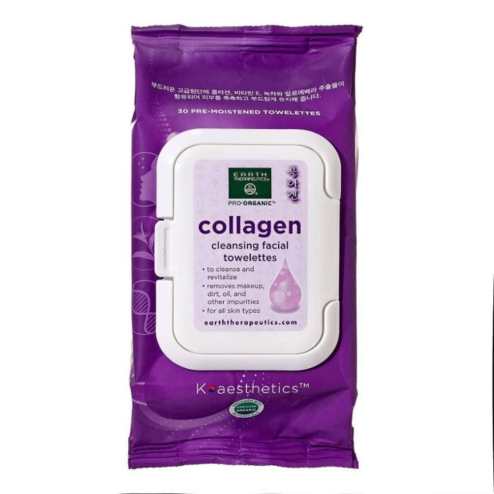 Earth Therapeutics Makeup Remover Wipes - Collagen