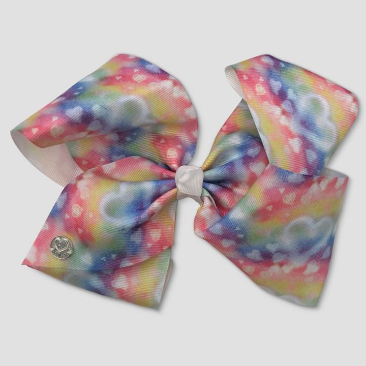 Girls' Jojo Siwa Pastel Heart Print Bow Hair Clip,
