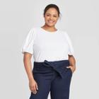 Women's Plus Size Short Sleeve Scoop Neck T-shirt - A New Day White 1x, Women's,