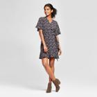 Women's Ruffle Hem Floral Wrap Dress - K By Kersh Black