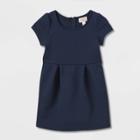 Toddler Girls' Short Sleeve Uniform Knit Jumper - Cat & Jack Navy