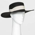 Women's Straw Boater Hat - A New Day Black