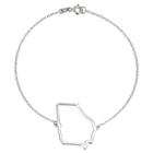 Prime Art & Jewel Sterling Silver Cutout Georgia State Bracelet, 7.5, Girl's, Silver/georgia