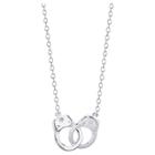 Target Women's Sterling Silver Handcuffs Station Necklace -silver