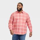 Men's Big & Tall Every Wear Long Sleeve Button-down Shirt - Goodfellow & Co Rose Red