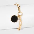 Onyx Stone With Cubic Zirconium Chain Necklace - A New Day Black, Women's