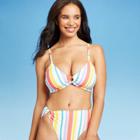 Women's Ring Front Triangle Bikini Top - Xhilaration Multi Stripe Xs, Women's,