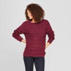 Women's Striped Boucle Pullover - Universal Thread Burgundy (red)