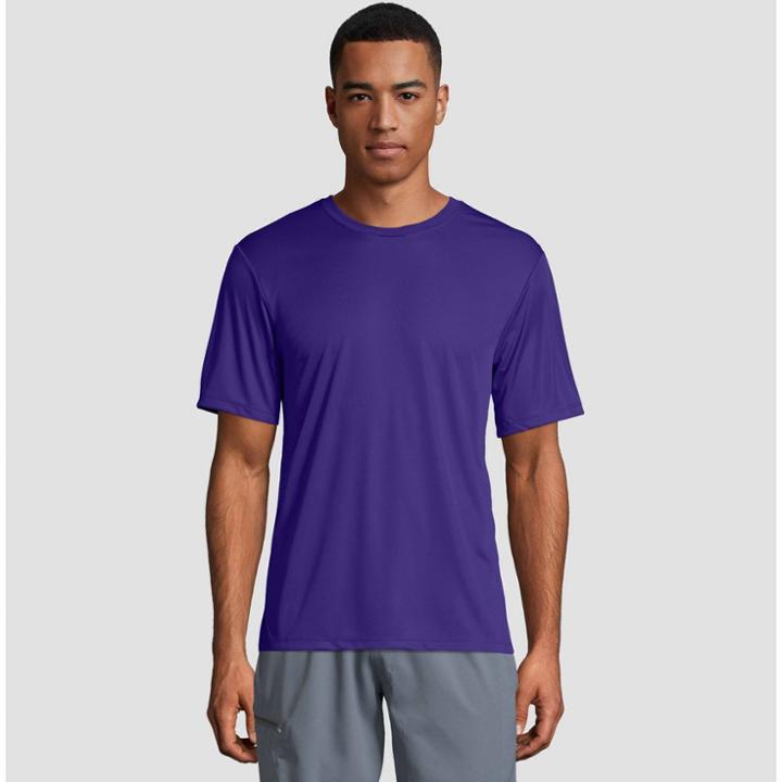 Hanes Men's Big & Tall Short Sleeve Cooldri Performance T-shirt -purple