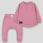 Lamaze Baby Organic Cotton 3pc Mauve Thermal Loungewear Set - Rose Pink