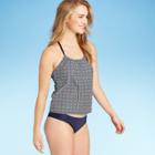 Women's Racerback Tankini Top - Kona Sol Navy/white Tile Print S, Size: