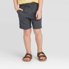 Toddler Boys' Knit Pull-on Shorts - Cat & Jack Charcoal 12m, Toddler Boy's, Gray
