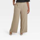 Women's Plus Size Silky Wide Leg Lounge Pants - Who What Wear Brown