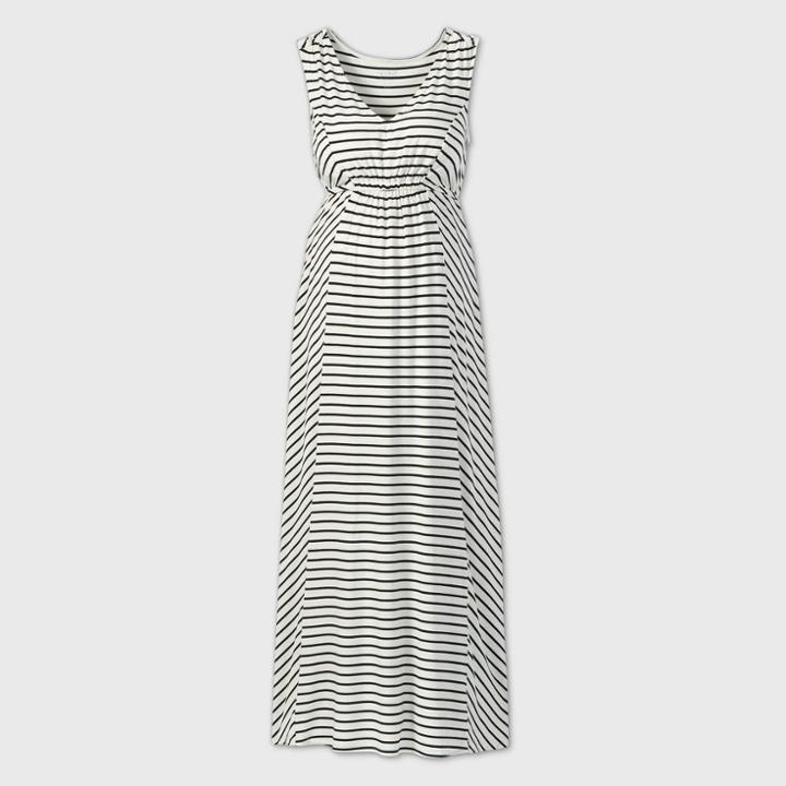 Maternity Striped Tank Dress - Isabel Maternity By Ingrid & Isabel Black/white