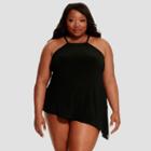 Dreamsuit By Miracle Brands Women's Tankini Top - Dreamsuit By Miracle Solid Black