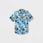 Boys' Challis Button-down Short Sleeve Shirt - Cat & Jack Aqua