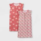 Girls' 2pk Floral Apples Nightgown - Just One You Made By Carter's Pink/off-white