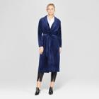 Women's Velvet Overcoat - Who What Wear Navy