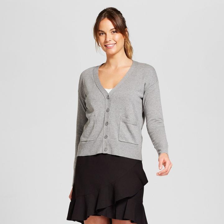 Women's Any Day V-neck Cardigan Sweater - A New Day Heather Gray